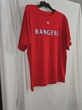 Majestic Red Rangers Crewneck Shirt - Men's
